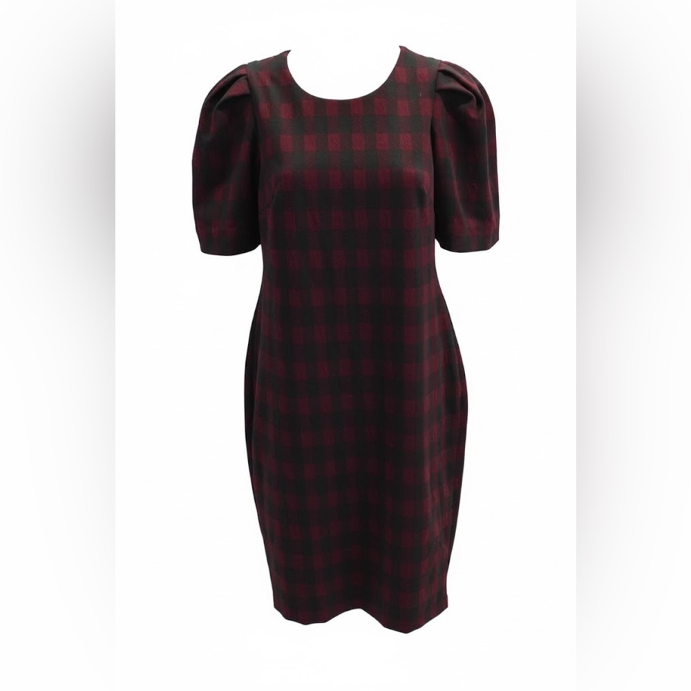 Calvin Klein Red and Black Checkered Dress